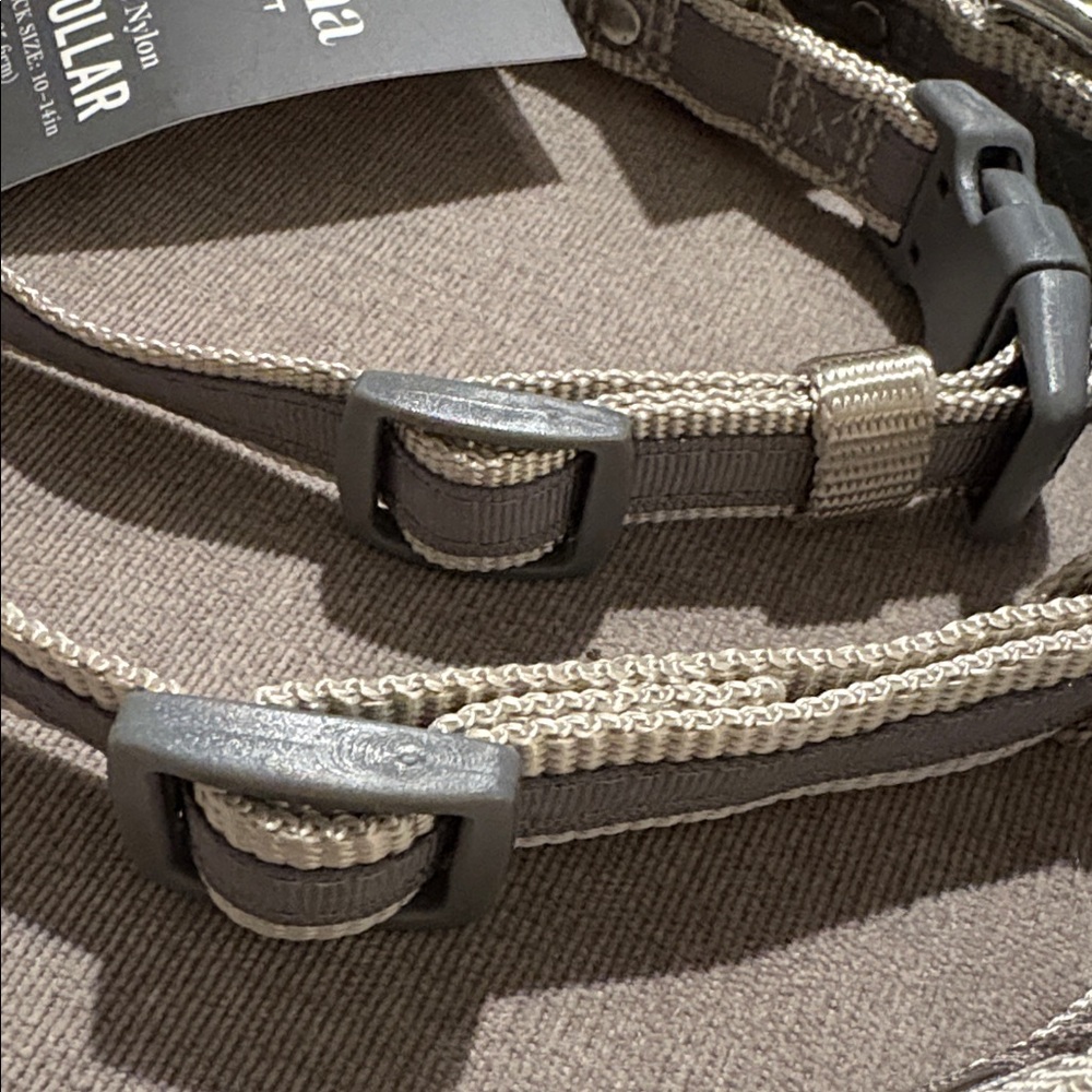 NWT [Martha Stewart] Adjustable Nylon Dog Collar in Bowtie Tan, Multiple Sizes! - Picture 7 of 10